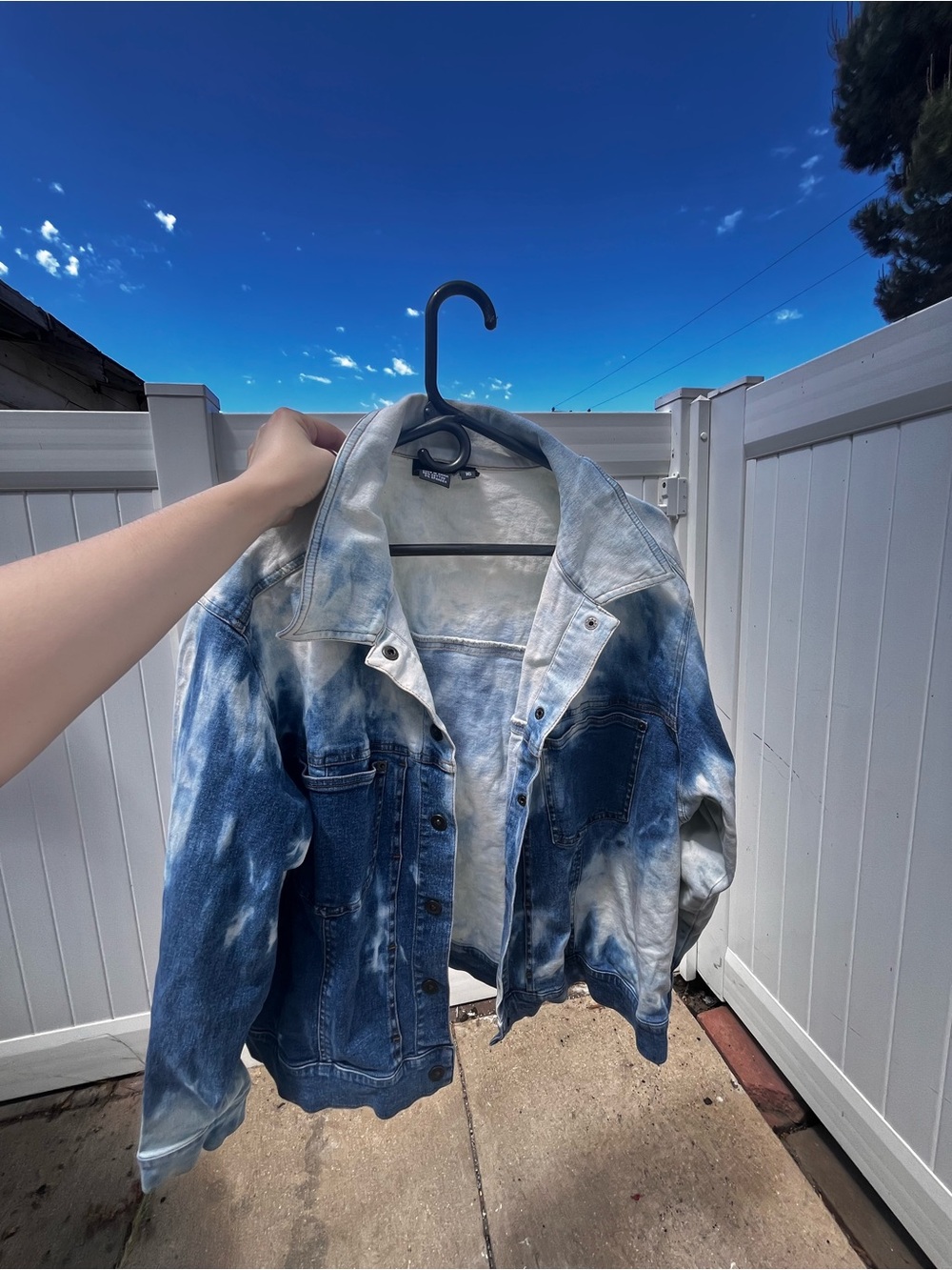 Bleach tie dye Blue Denim Jacket - Women